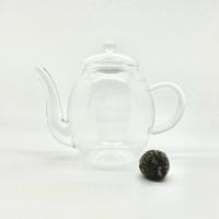 Petite theiere en verre transparent avec boule fleur de the